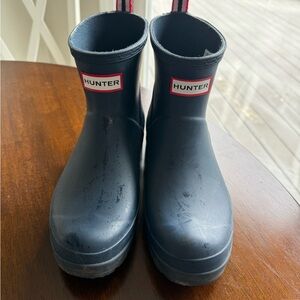 Hunter Navy Short Rain Boots